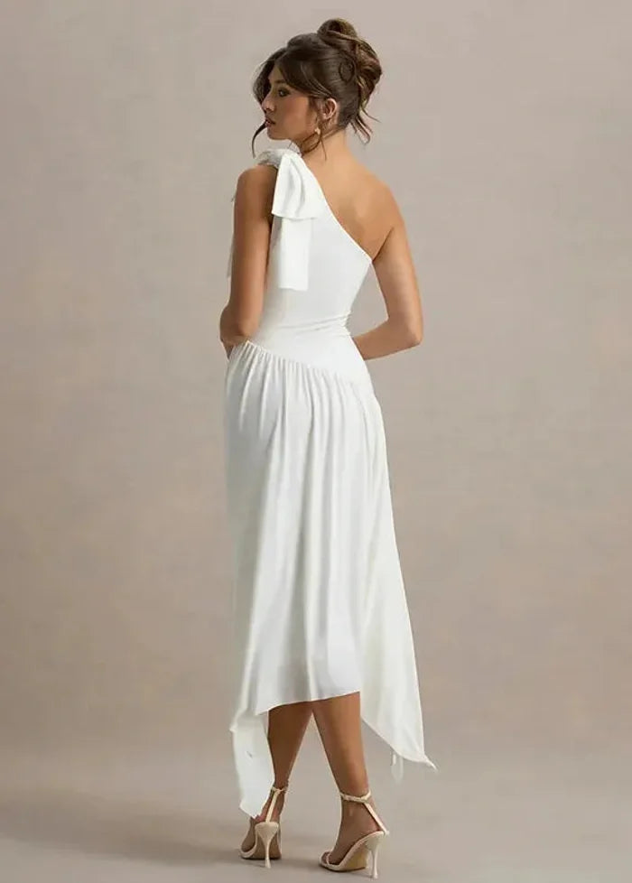 Asymmetric white dress Dress Tailor