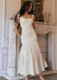 Pleated white dress Dress Tailor