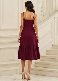 Burgundy mid-length dress Dress Tailor