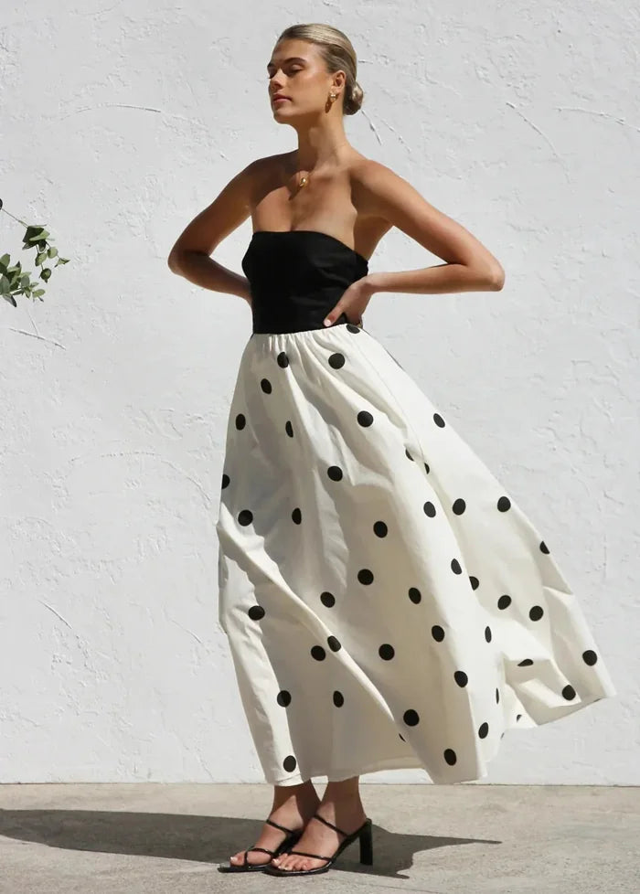 Strapless polka dot dress Dress Tailor