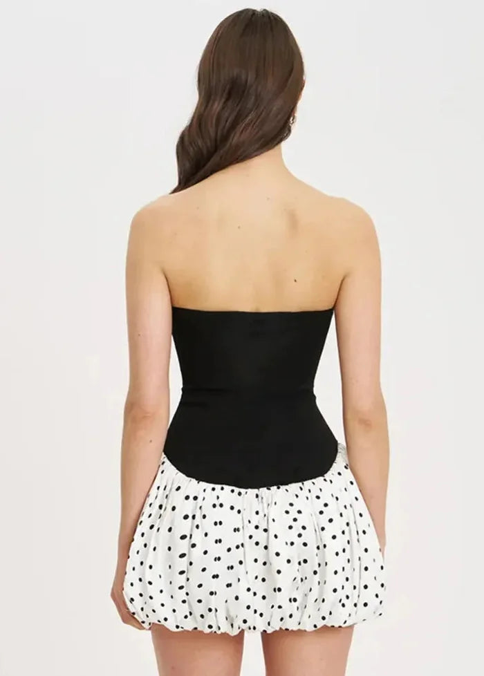 Strapless polka dot bubble dress Dress Tailor