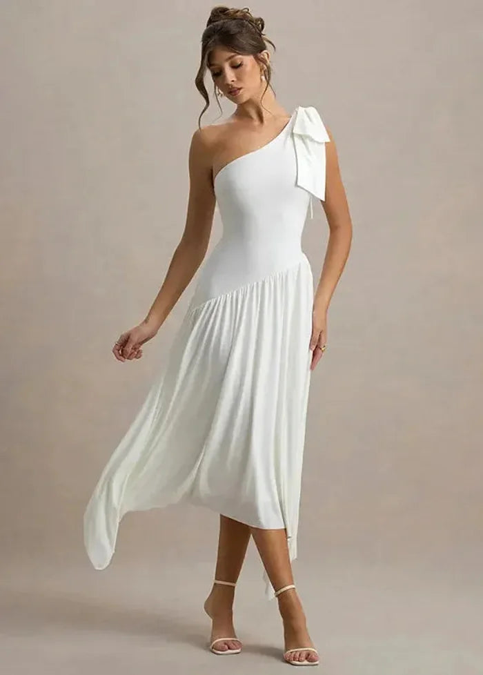 Asymmetric white dress Dress Tailor