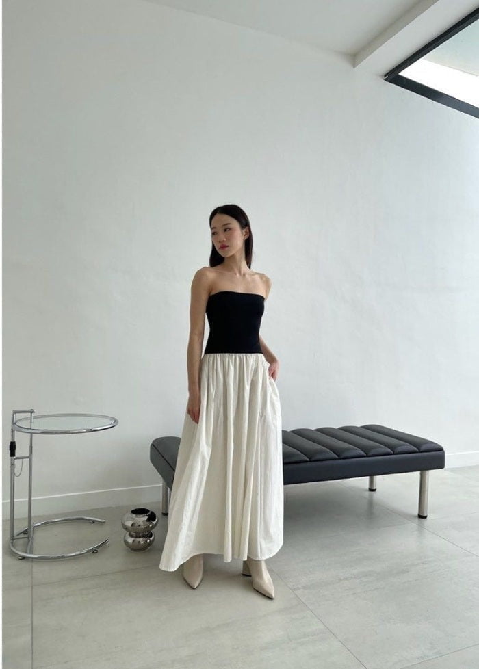 Black and white strapless dress Dress Tailor