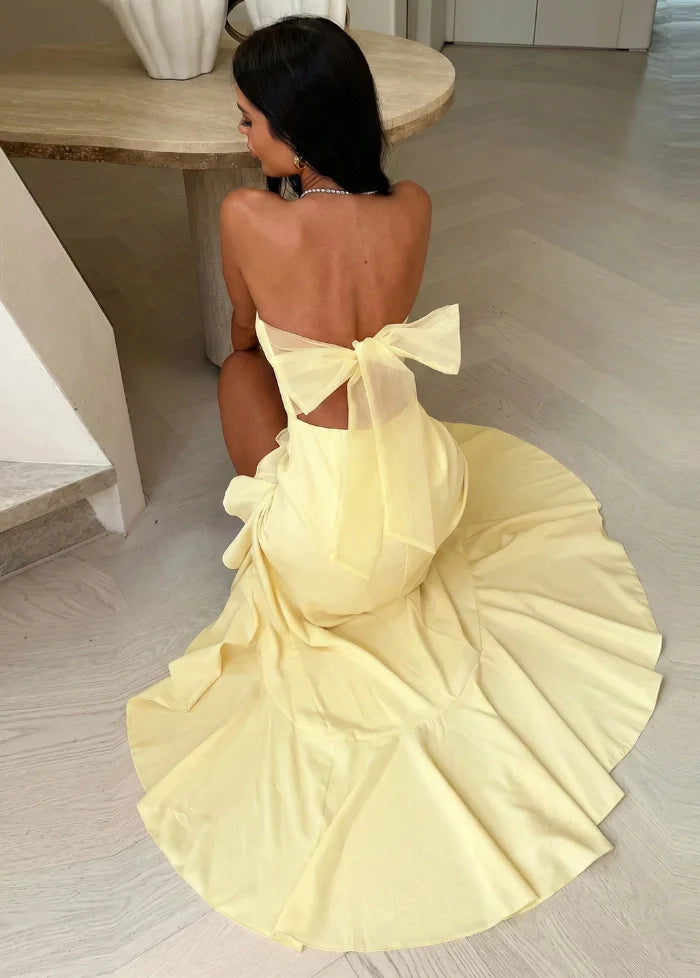 Bridesmaid dress in soft yellow Dress Tailor