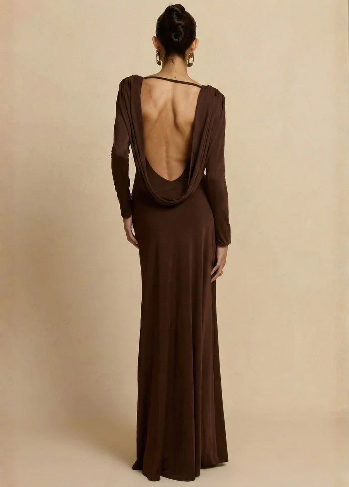 Brown sleeveless maxi dress Dress Tailor