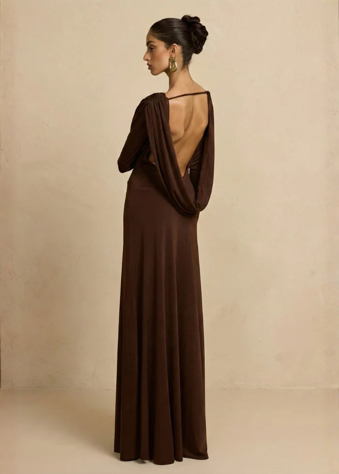 Brown sleeveless maxi dress Dress Tailor