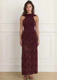 Burgundy velour night gown Dress Tailor