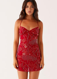Crimson sequin dress Dress Tailor