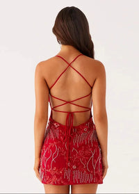 Crimson sequin dress Dress Tailor