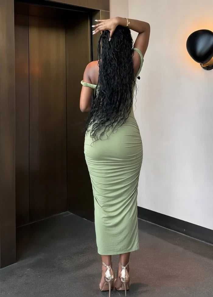 Draped green gown Dress Tailor