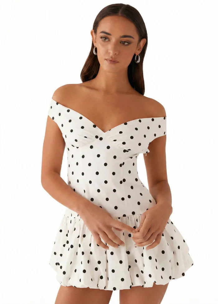 Dress with black and white polka dots Dress Tailor