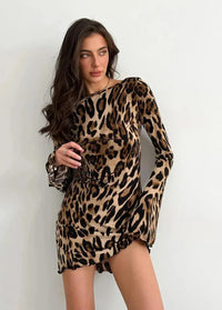 Dress with leopard pattern S Dress Tailor