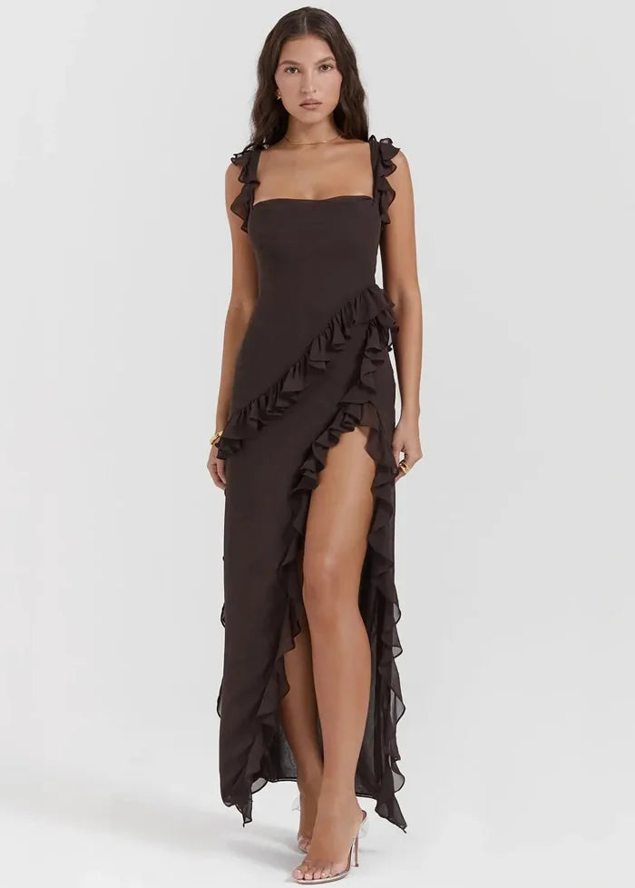 Dress with ruffles Noir / S Dress Tailor