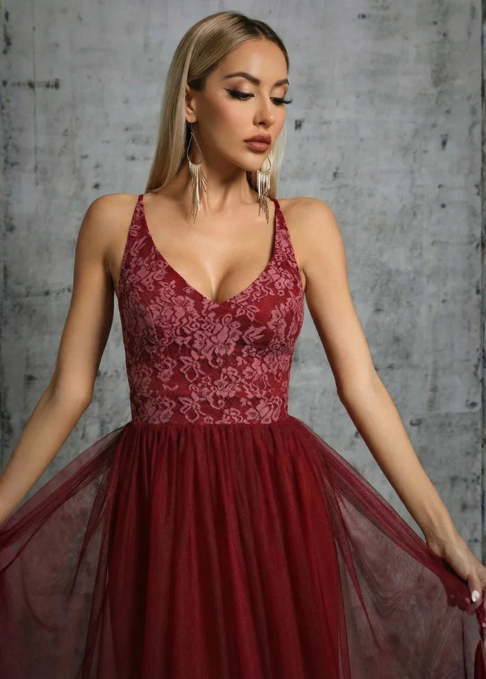 Elegant crimson evening dress Dress Tailor