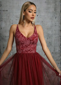 Elegant crimson evening dress Dress Tailor