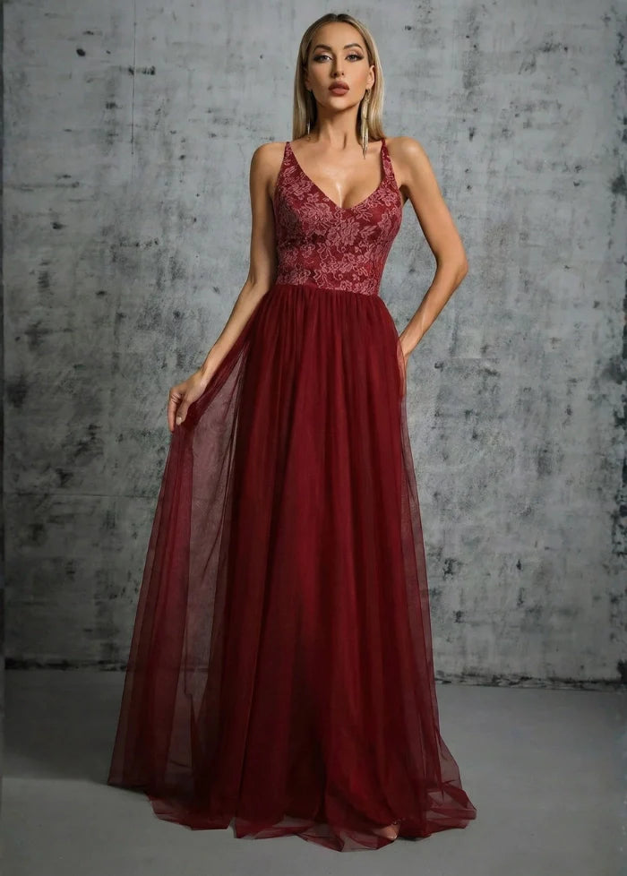 Elegant crimson evening dress Dress Tailor