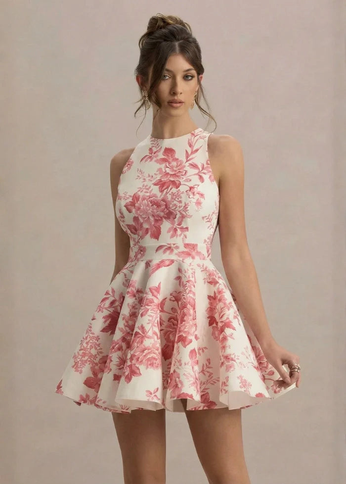 Floral mini fit and flare dress Dress Tailor