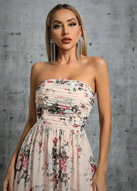 Floral strapless maxi dress Dress Tailor