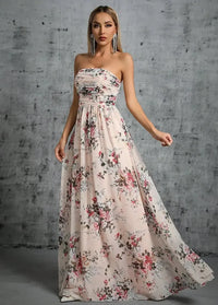 Floral strapless maxi dress Dress Tailor