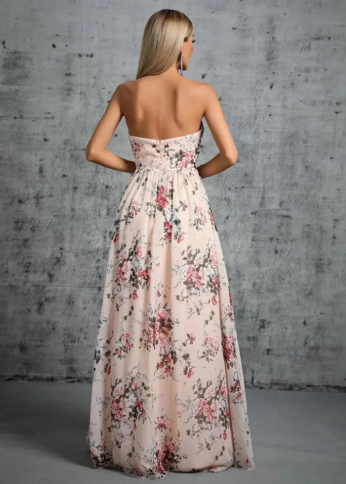 Floral strapless maxi dress Dress Tailor