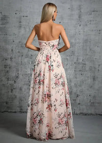 Floral strapless maxi dress Dress Tailor