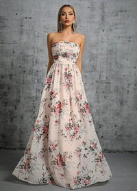 Floral strapless maxi dress S Dress Tailor