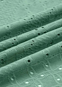 Green eyelet embroidery dress Dress Tailor
