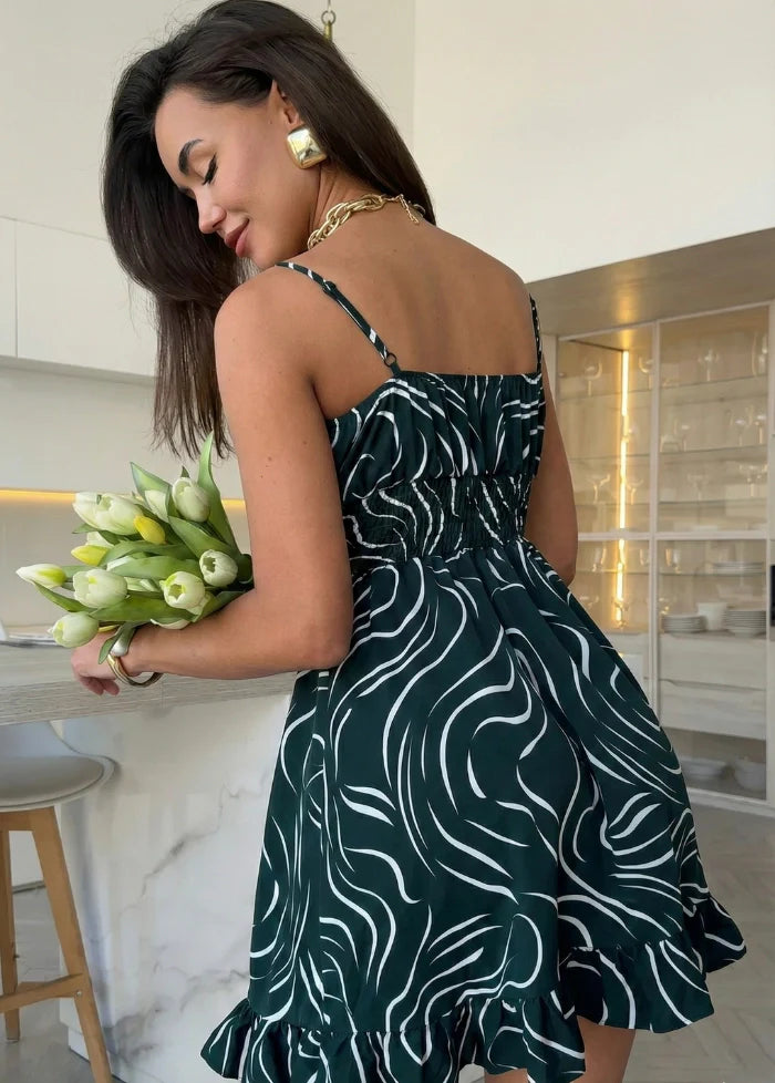 Green flared dress Dress Tailor