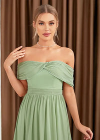 Green off-shoulder ball gown Dress Tailor