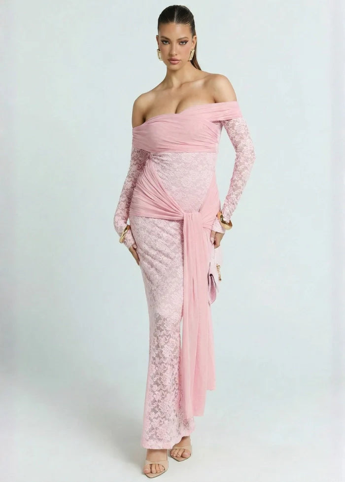 Lace dress in pink Dress Tailor