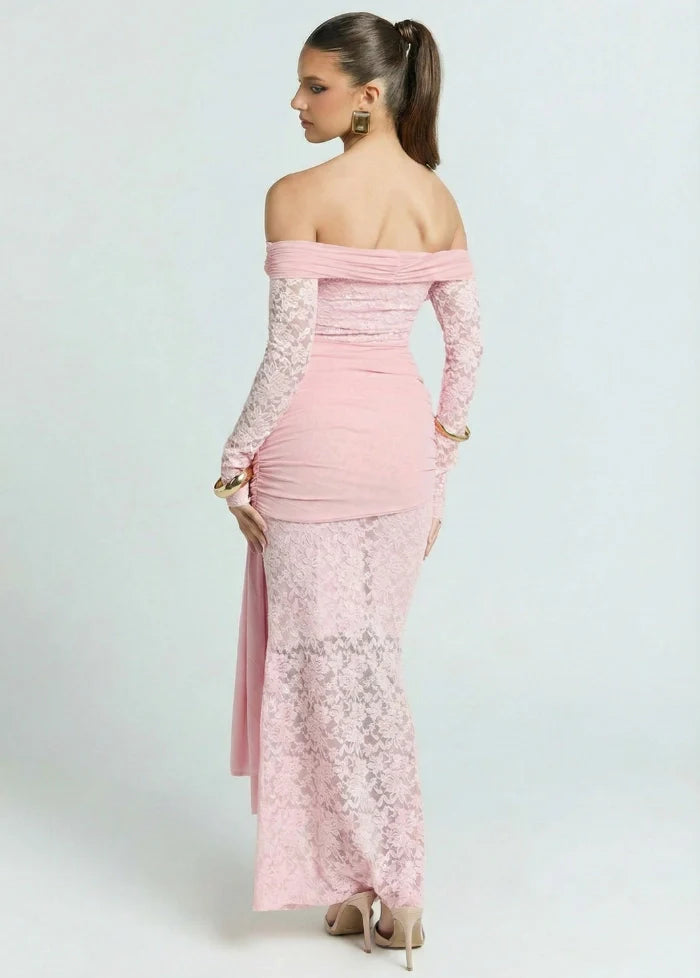 Lace dress in pink Dress Tailor