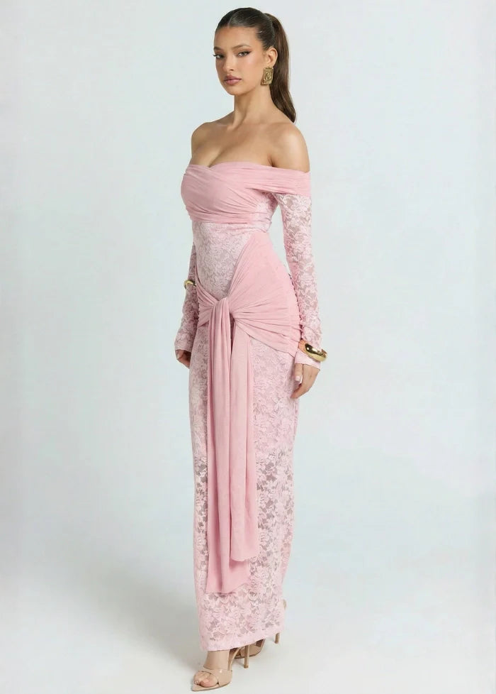 Lace dress in pink Dress Tailor