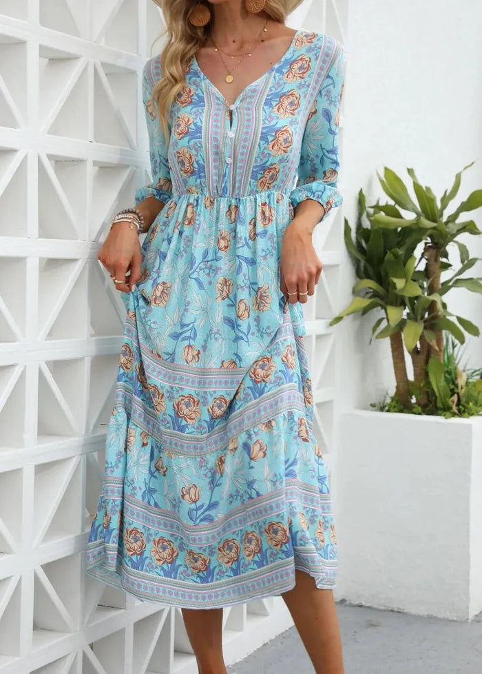 Light blue bohemian dress Dress Tailor