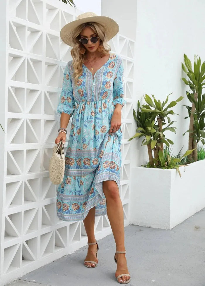 Light blue bohemian dress Dress Tailor