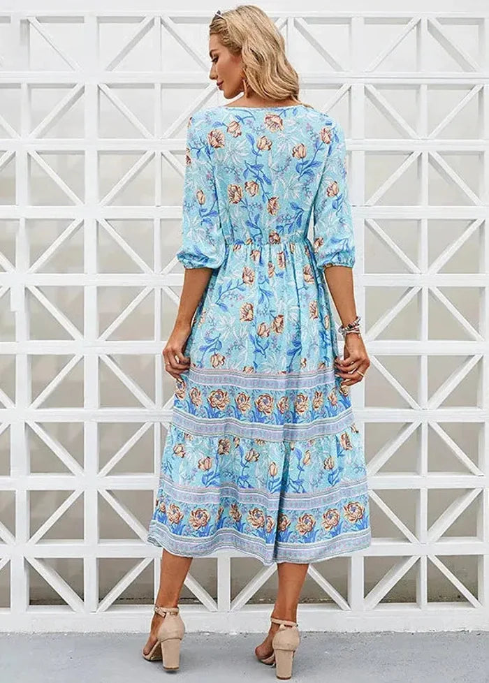 Light blue bohemian dress Dress Tailor
