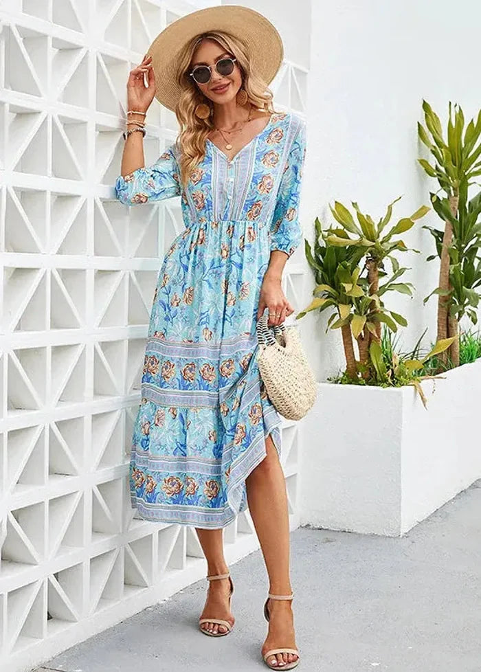 Light blue bohemian dress Dress Tailor