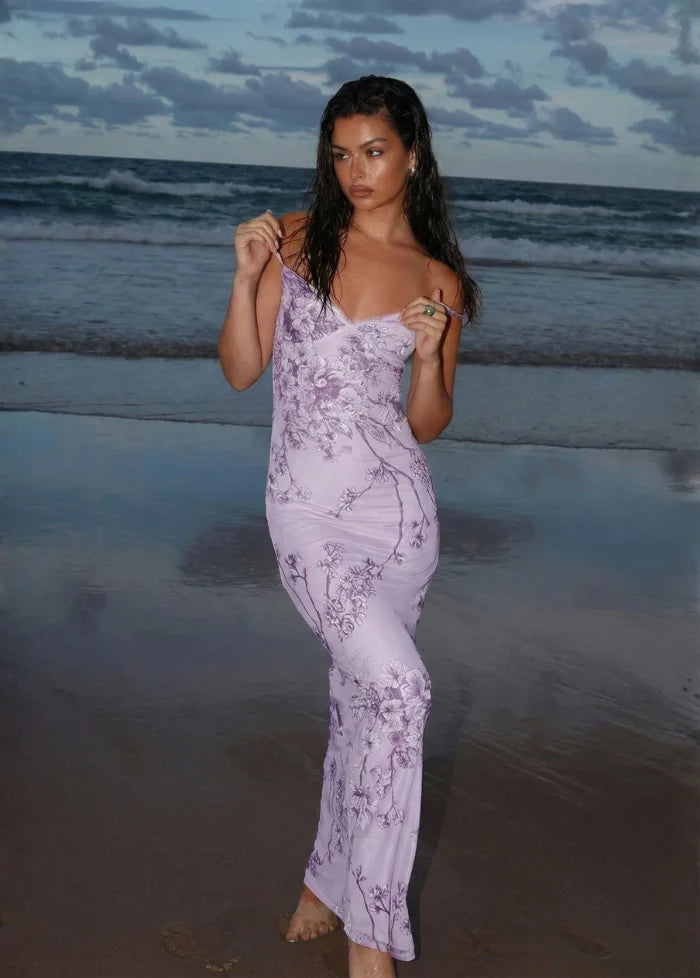 Lilac full-length dress Dress Tailor