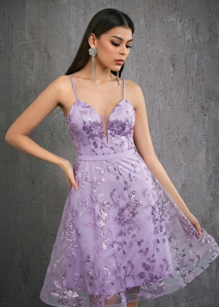 Lilac mini prom gown Dress Tailor