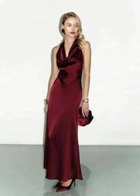 Long burgundy dress S Dress Tailor