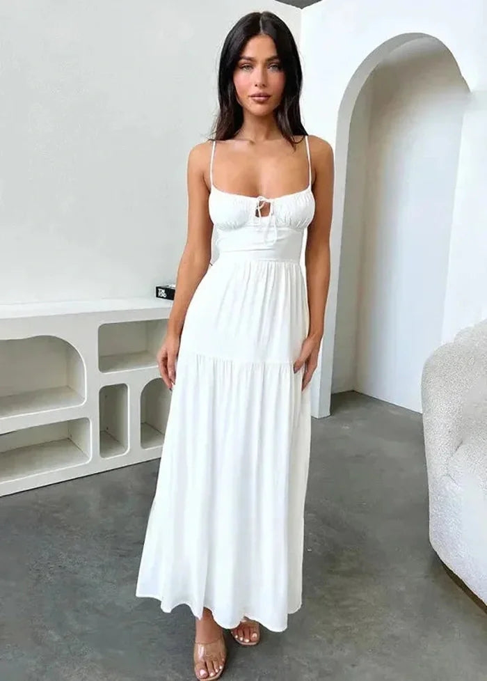 Long white bohemian dress Dress Tailor
