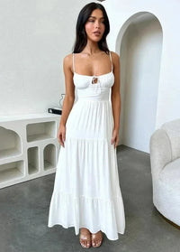 Long white bohemian dress S Dress Tailor