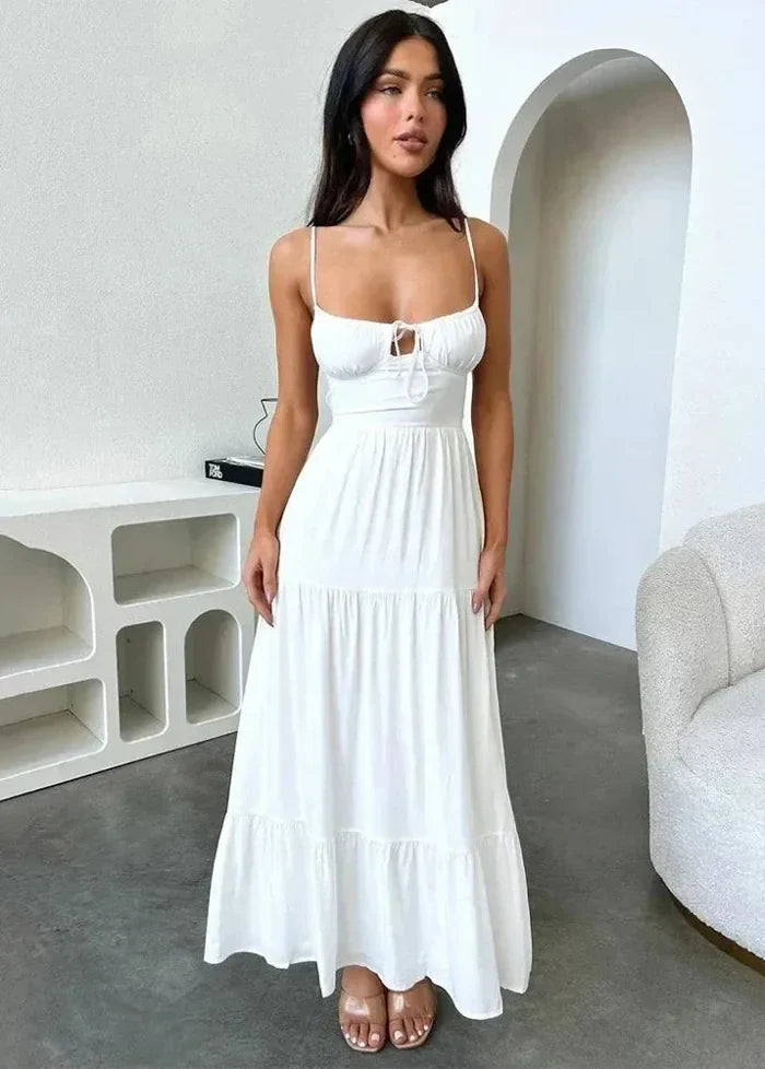 Long white bohemian dress S Dress Tailor
