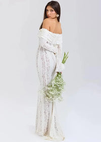 Long white lace dress Dress Tailor