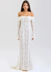 Long white lace dress Dress Tailor