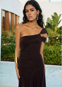 Maxi dress in chocolate brown Dress Tailor