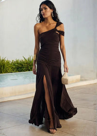 Maxi dress in chocolate brown Dress Tailor