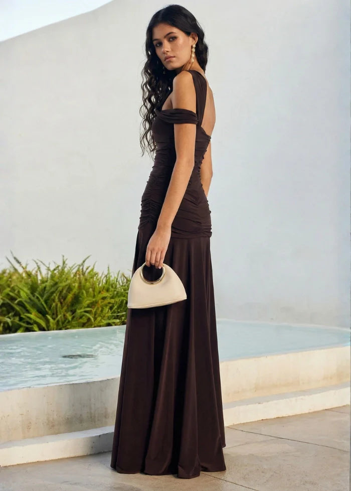 Maxi dress in chocolate brown Dress Tailor