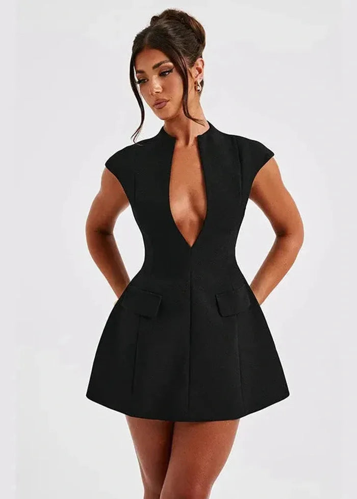 Mini dress with plunging neckline Dress Tailor