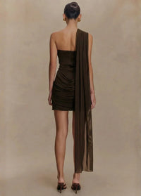 Mini robe marron chocolat Dress Tailor