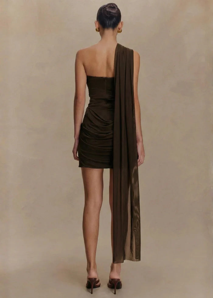 Mini robe marron chocolat Dress Tailor